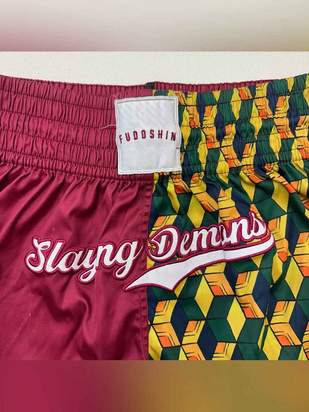 Fudoshin Boxer Muay Thai Shorts Anime Slaying Demons Boxing MMA Men’s Large